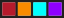 Deep Red, Amber, Cyan, Indigo